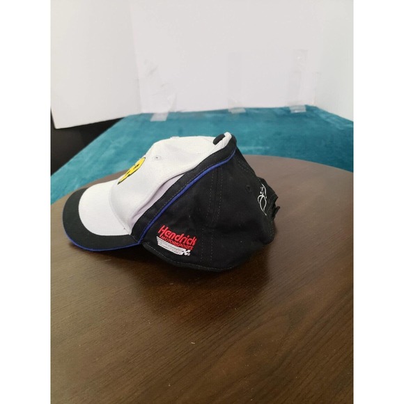 Nascar Jimmie Johnson Racing #48 Hat Snapback Mens Quaker State Black White - Picture 5 of 8